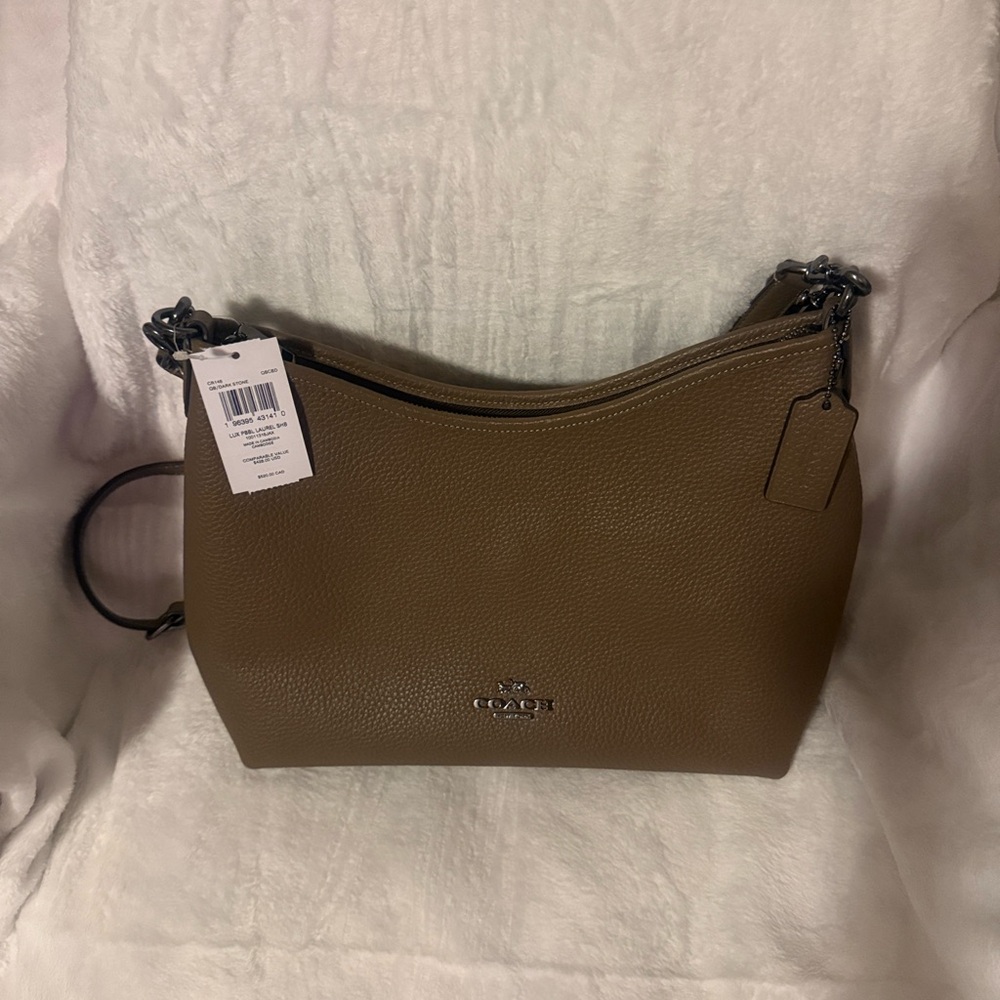 Coach Stone Pebble Brown Leather Shoulder Bag